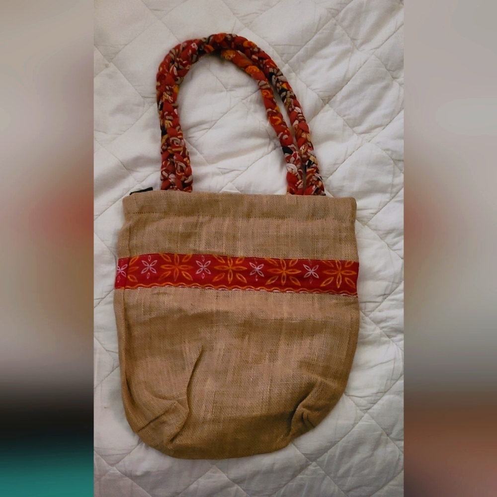 Freeset Cloth & Braided Handle Handbag Tote